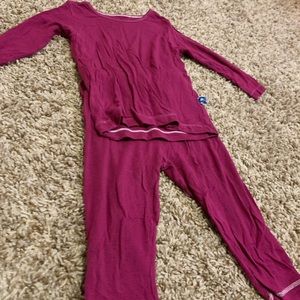 Two piece fuchsia pajama Kickee pants